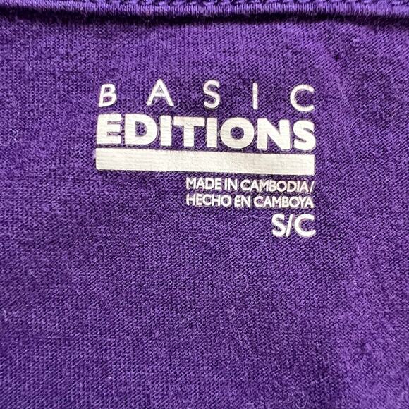 Basic Editions Womens Tank Top Pullover Smocked Empire Waist Purple Small - Picture 7 of 9